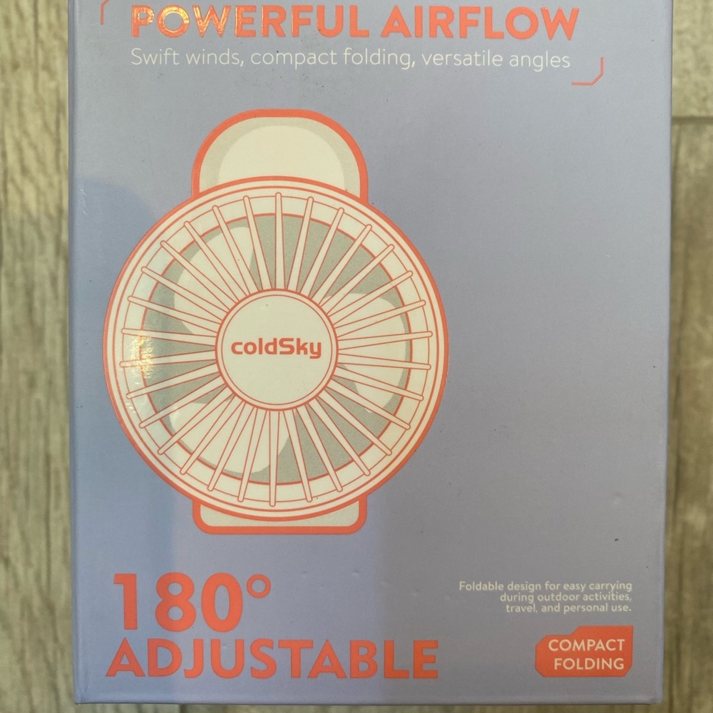 NWT coldSky Portable Folding Fan - Pink
